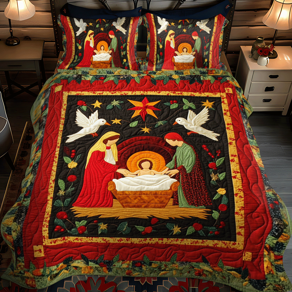 Noel Night Comfort 3-Piece Quilted Bedding Set NCU0PD759