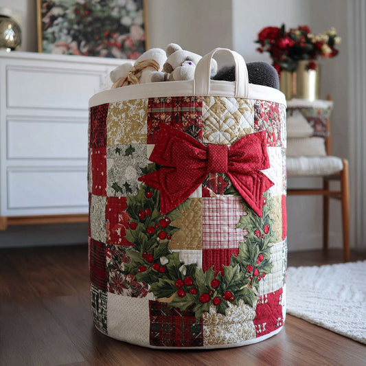 Noel Wreath Charm Quilted Laundry Basket NCU0PTT1327