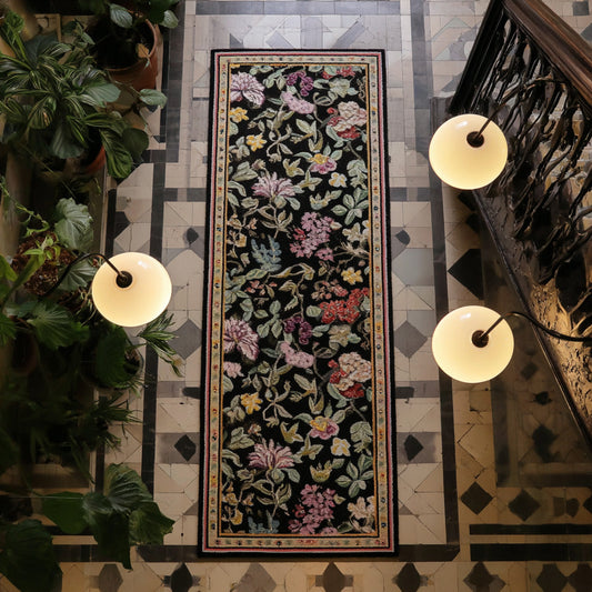 Noir Floral Tapestry Runner Carpet NCU0LDH589