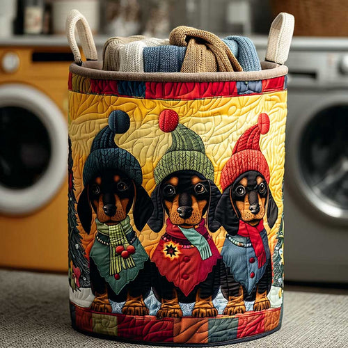 Nordic Dachshund Friends Quilted Laundry Basket NCU0HTT154