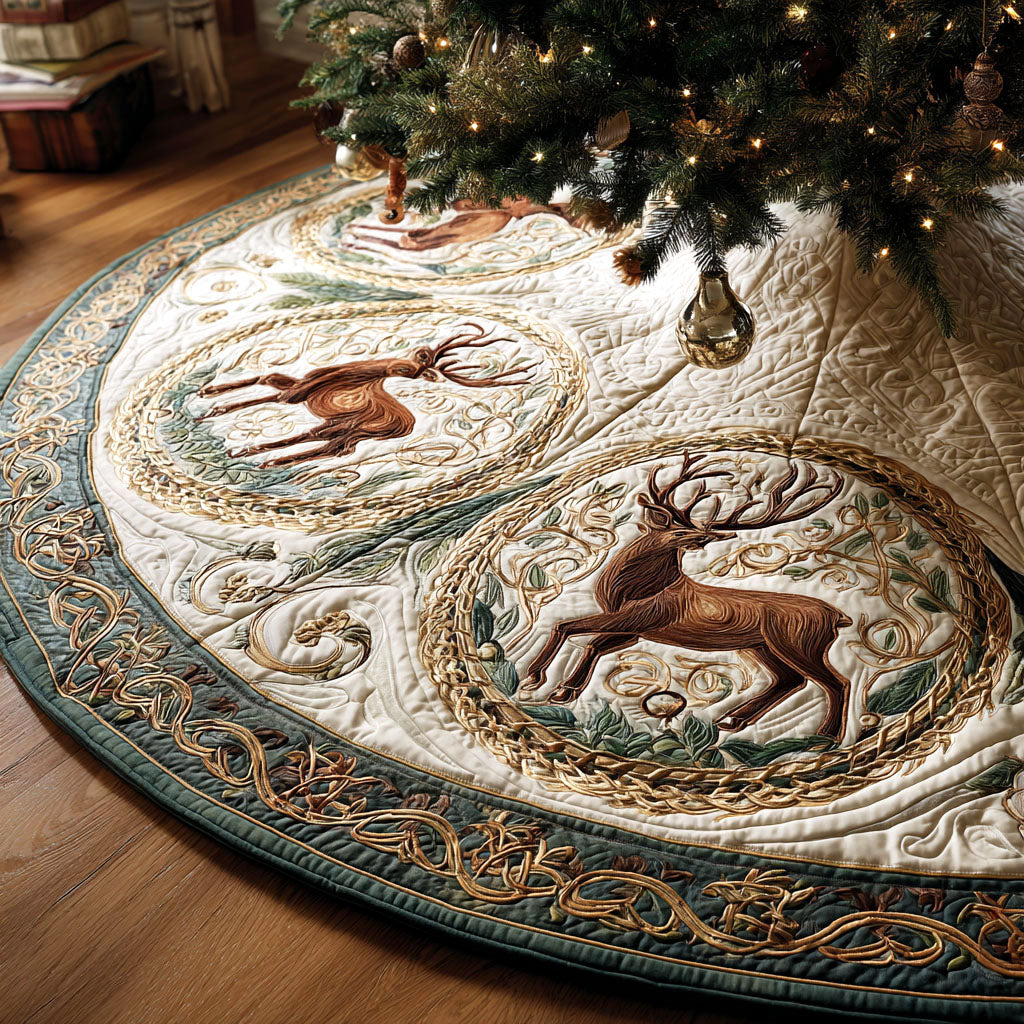 Nordic Meadow Christmas Quilted Tree Skirt NCU0NTV736