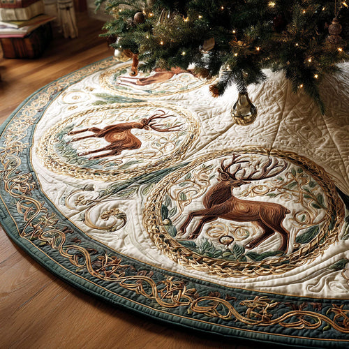 Nordic Meadow Christmas Quilted Tree Skirt NCU0NTV736