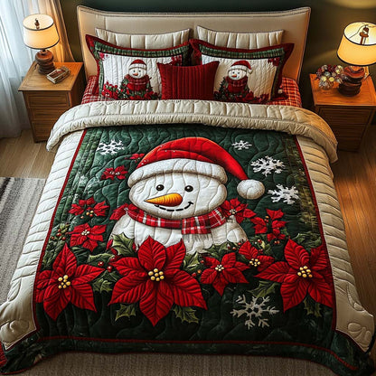 Nordic Snowman 3-Piece Quilted Bedding Set NCU0DQQ047