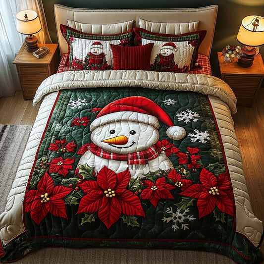 Nordic Snowman 3-Piece Quilted Bedding Set NCU0DQQ047