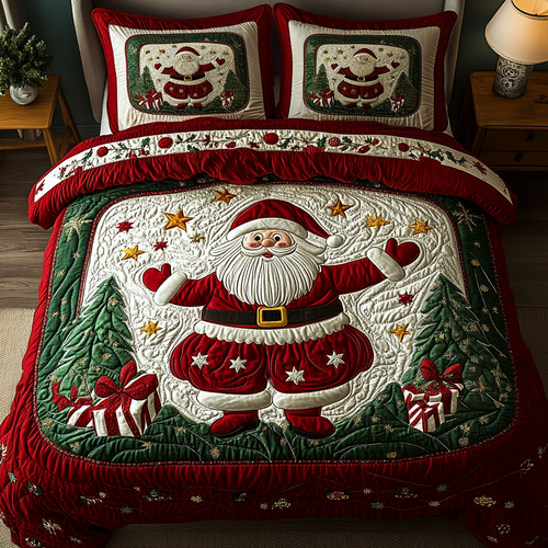 North Pole Cheer 3-Piece Quilted Bedding Set NCU0DK2162