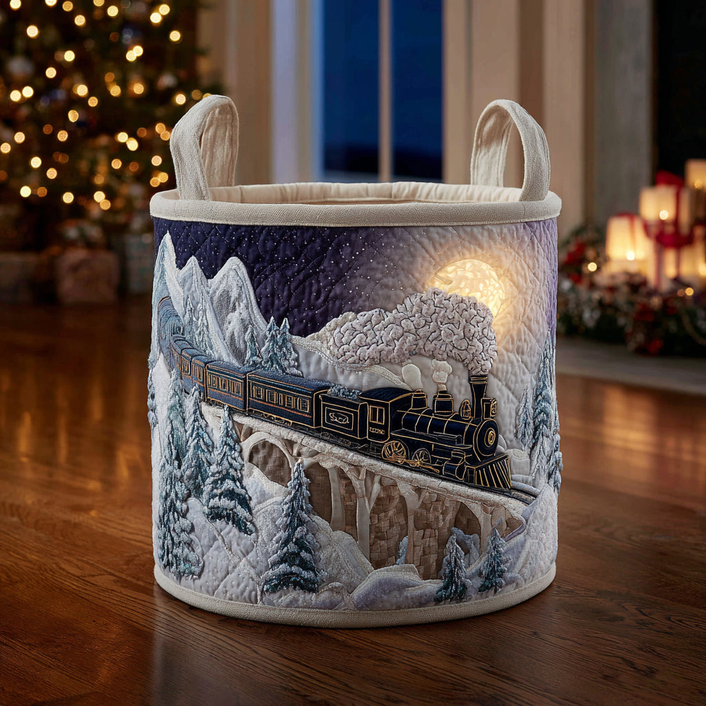 North Pole Journey Quilted Laundry Basket NCU0DV1267