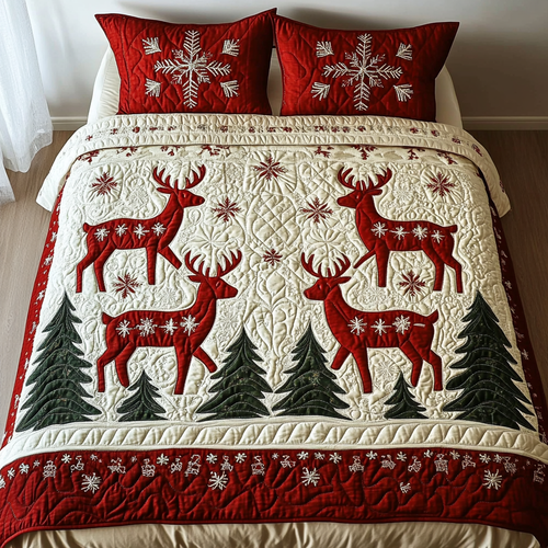 North Pole Nights 3-Piece Quilted Bedding Set NCU0DK2227