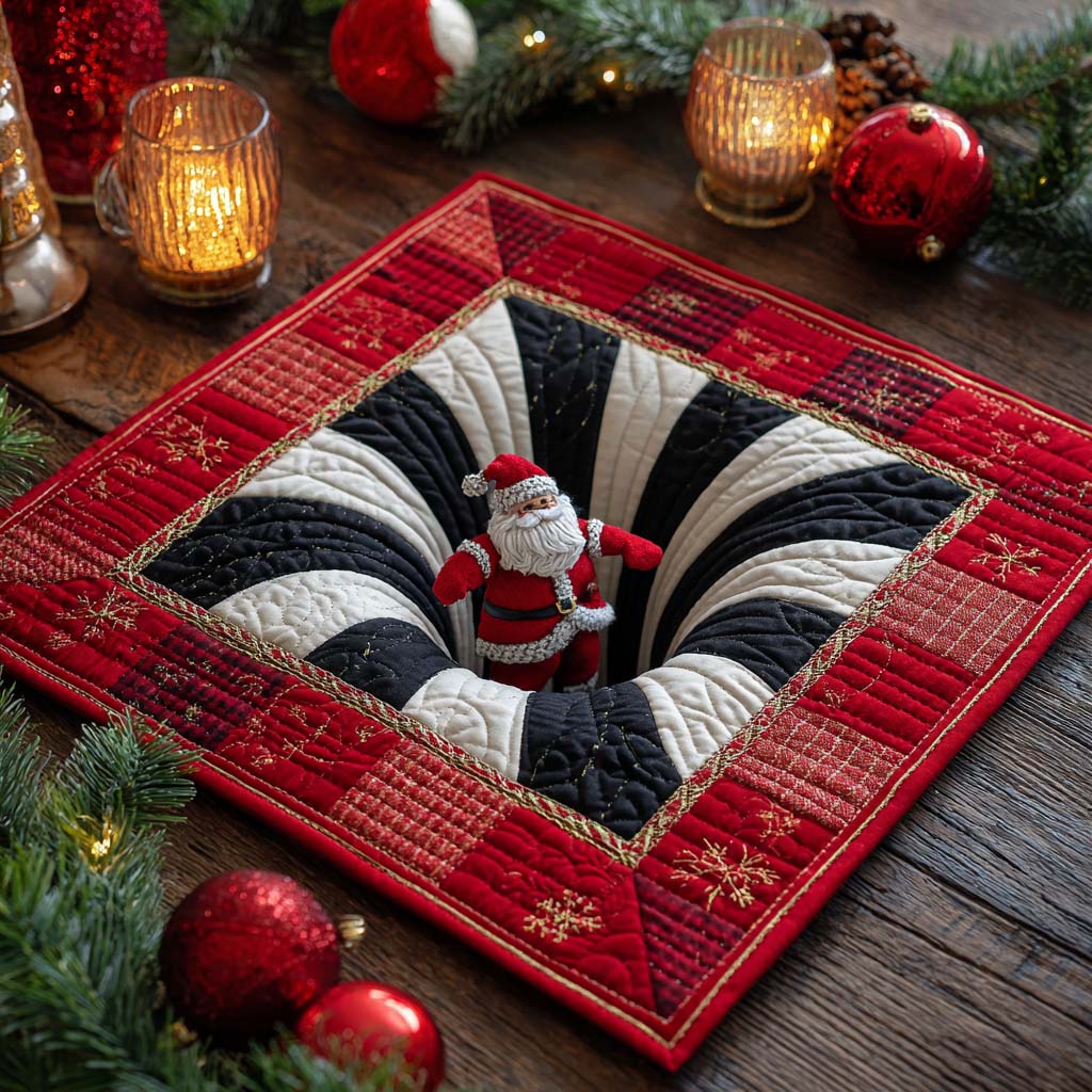 North Pole Spiral Quilted Table Topper NCU0NXD238