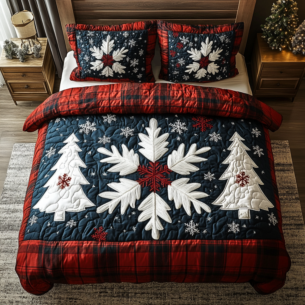 Northern Lights Night 3-Piece Quilted Bedding Set NCU0DK2246