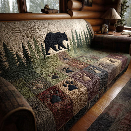 Northern Woods Bear Quilted Sofa Cover NCU0PTT2640