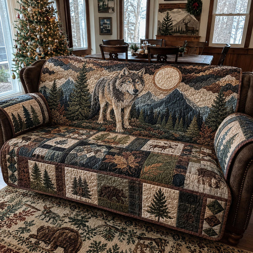 Northern Woods Escape Quilted Sofa Cover NCU0PTT3442