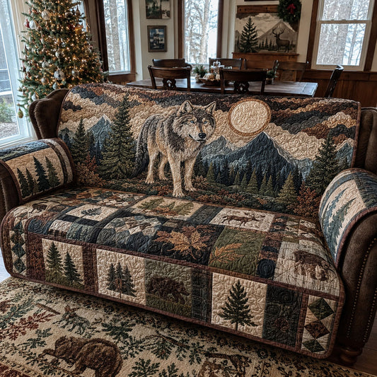 Northern Woods Escape Quilted Sofa Cover NCU0PTT3442