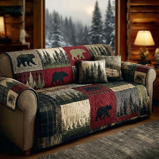 Northern Woods Grizzly Quilted Sofa Cover NCU0LDH288