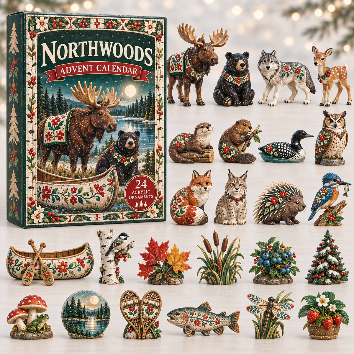CHRISTMAS KICKOFF 40% OFF - Northwoods Advent Calendar 2026 - 24-Day Festive Countdown, Acrylic Charms Blind Box - Gift For Family and Friends AC0TD001
