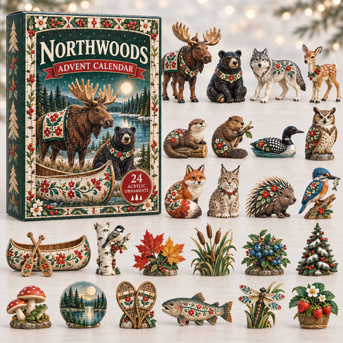 CHRISTMAS KICKOFF 40% OFF - Northwoods Advent Calendar 2026 - 24-Day Festive Countdown, Acrylic Charms Blind Box - Gift For Family and Friends AC0TD001