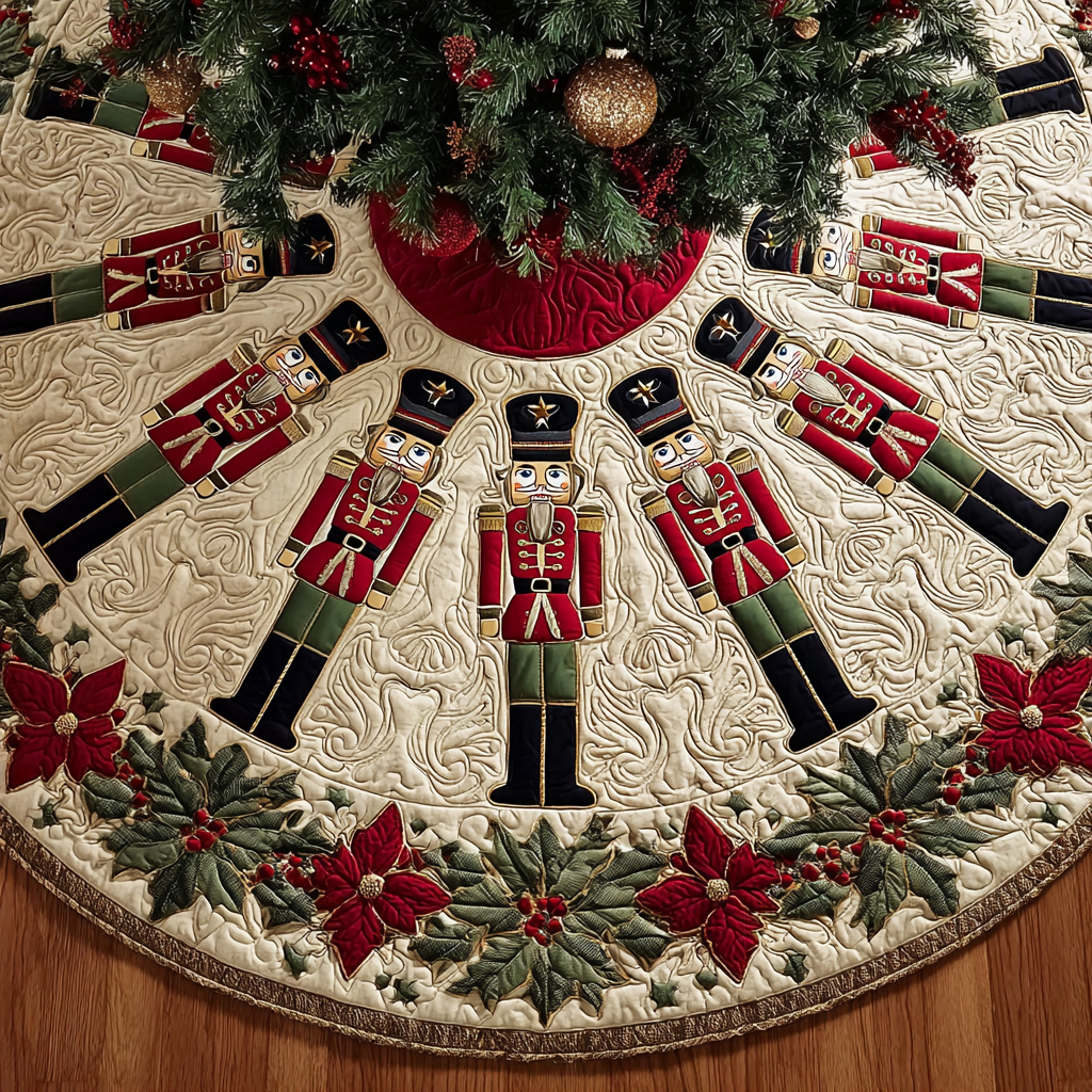 Nutcracker Charm Christmas Quilted Tree Skirt NCU0DDK1748