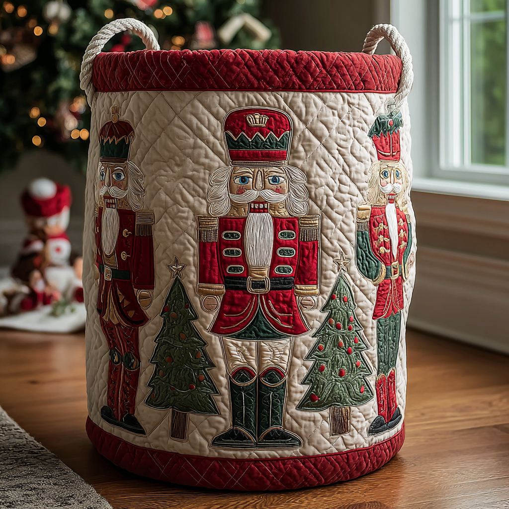 Nutcracker Delight Quilted Laundry Basket NCU0DDK1203