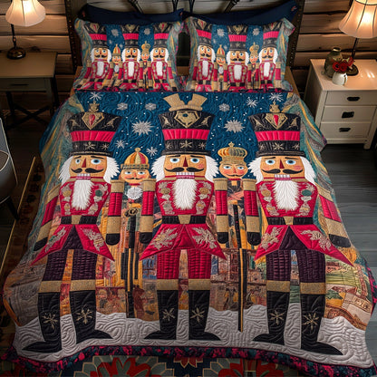 Nutcracker Elegance 3-Piece Quilted Bedding Set NCU0TL1593