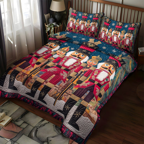 Nutcracker Elegance 3-Piece Quilted Bedding Set NCU0TL1593