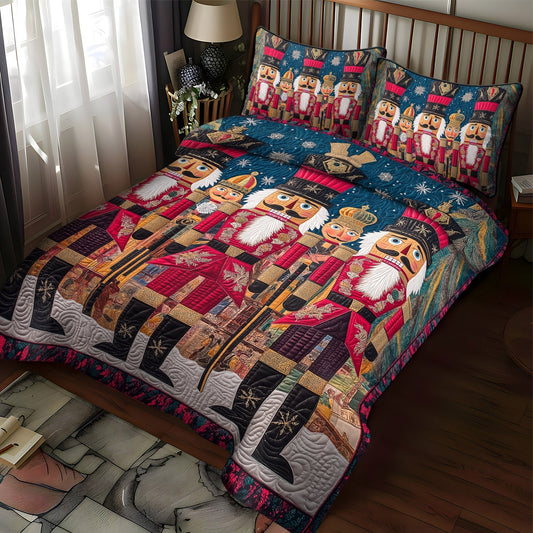 Nutcracker Elegance 3-Piece Quilted Bedding Set NCU0TL1593