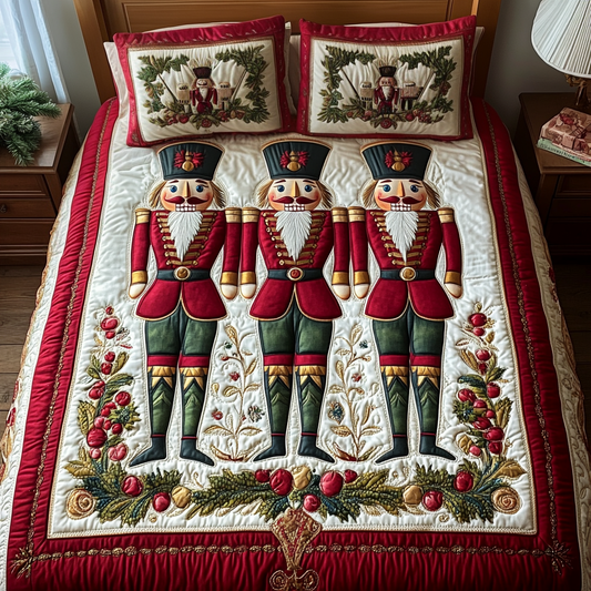 Nutcracker Holiday Spirit Quilted Bedding Set NCU0DV1755