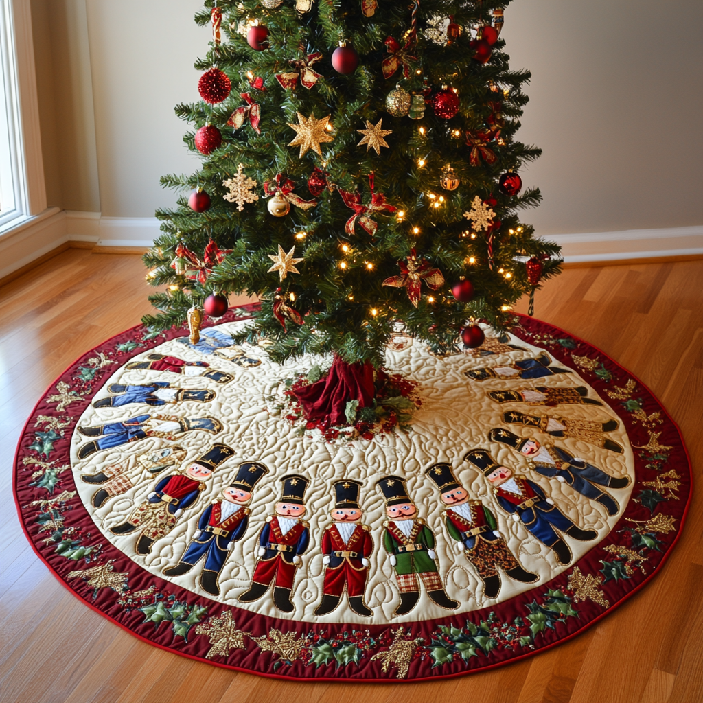 Nutcracker Magic Christmas Quilted Tree Skirt NCU0DDK1699