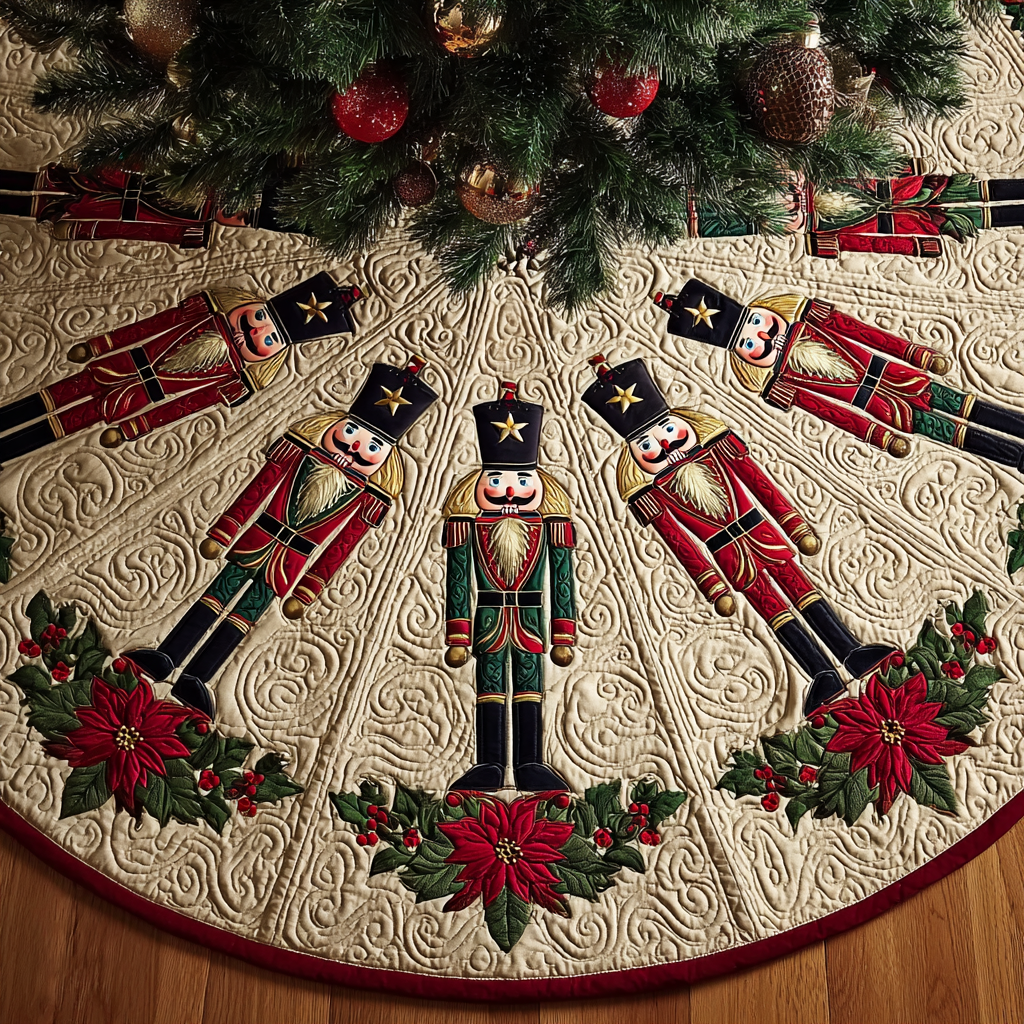 Nutcracker Magic Christmas Quilted Tree Skirt NCU0DDK1749