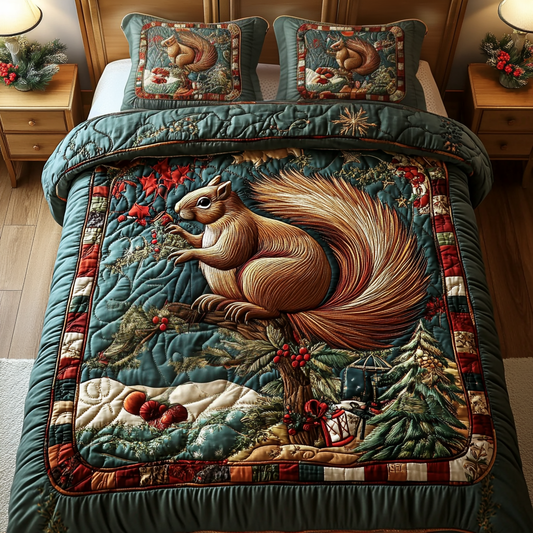 Nutcracker Nest 3-Piece Quilted Bedding Set NCU0VH774