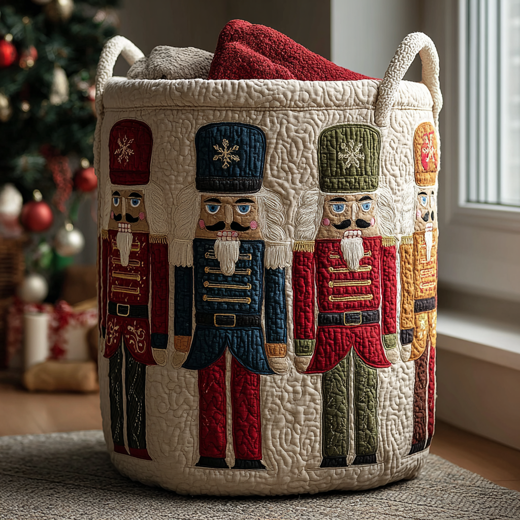 Nutcracker Spirit Quilted Laundry Basket NCU0DDK1201