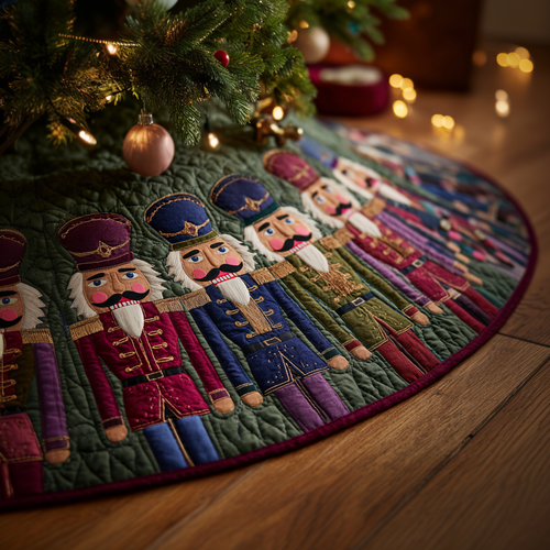 Nutcracker Whispers Christmas Quilted Tree Skirt NCU0DDK1702