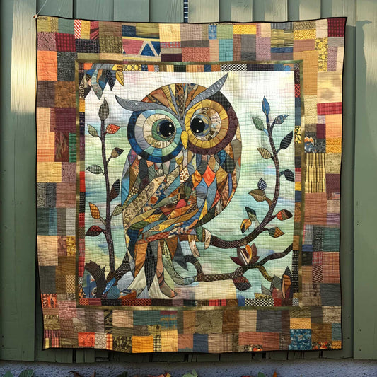 Vintage Owl Patchwork Quilted Blanket NCU0HY008