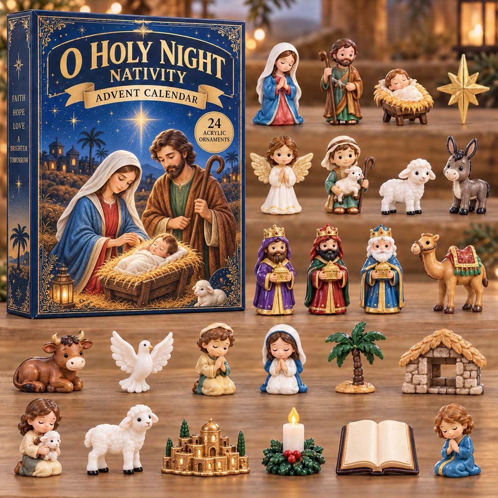 CHRISTMAS KICKOFF 40% OFF - O Holy Night Advent Calendar 2026 - 24-Day Festive Countdown, Acrylic Charms Blind Box - Gift For Family and Friends AC0HH006