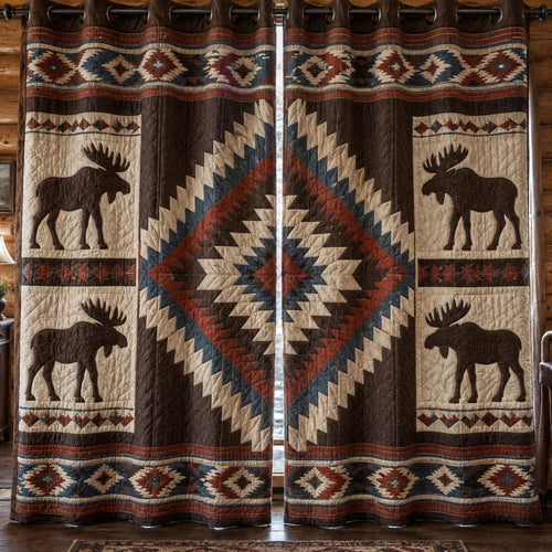 Obsidian Moose Valley Quilted Curtains NCU0PVL1133