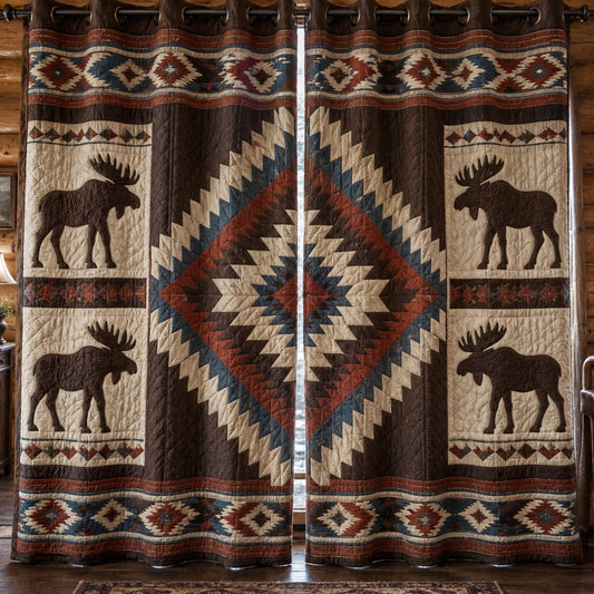 Obsidian Moose Valley Quilted Curtains NCU0PVL1133