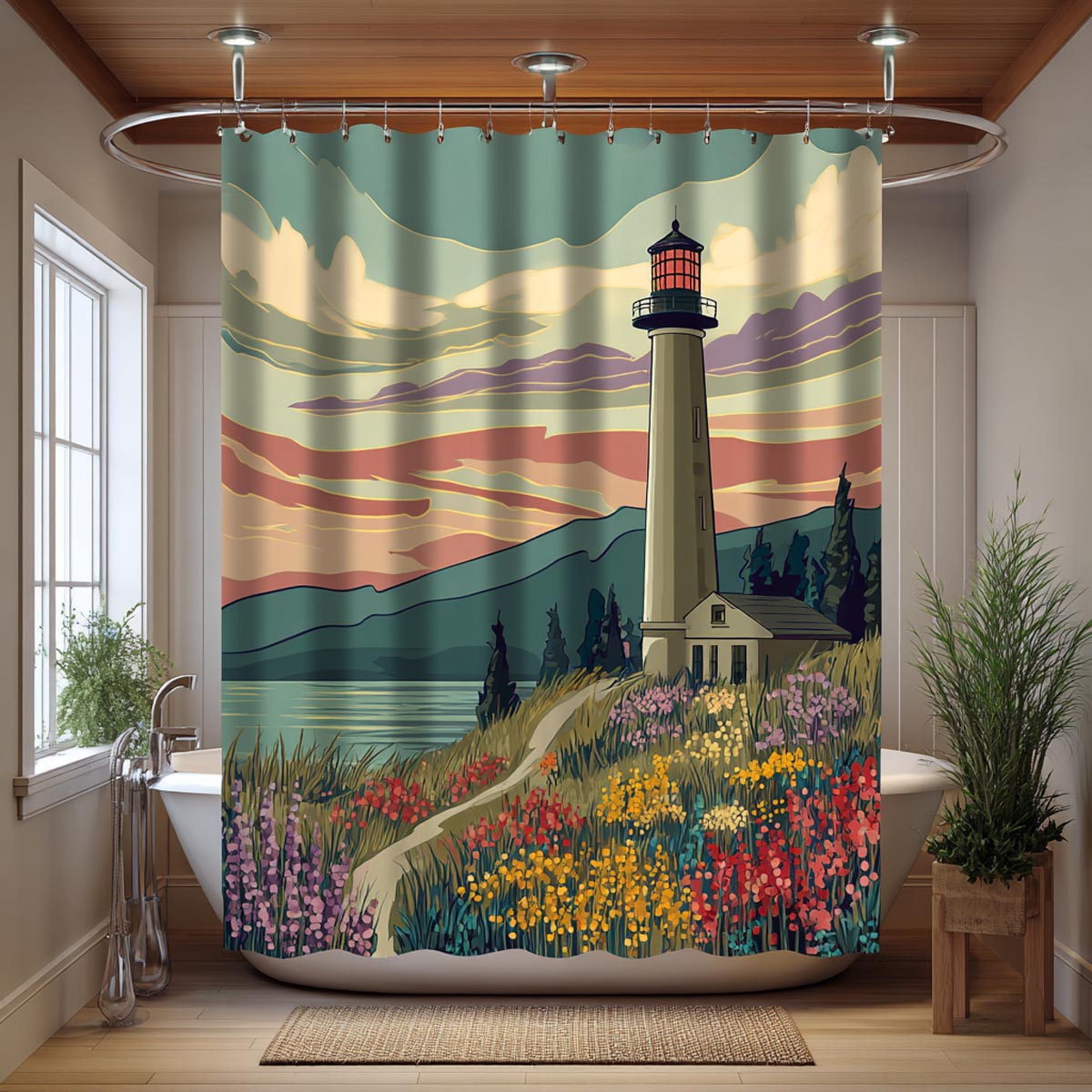 Ocean Beacon Shower Curtain NCU0DV1947