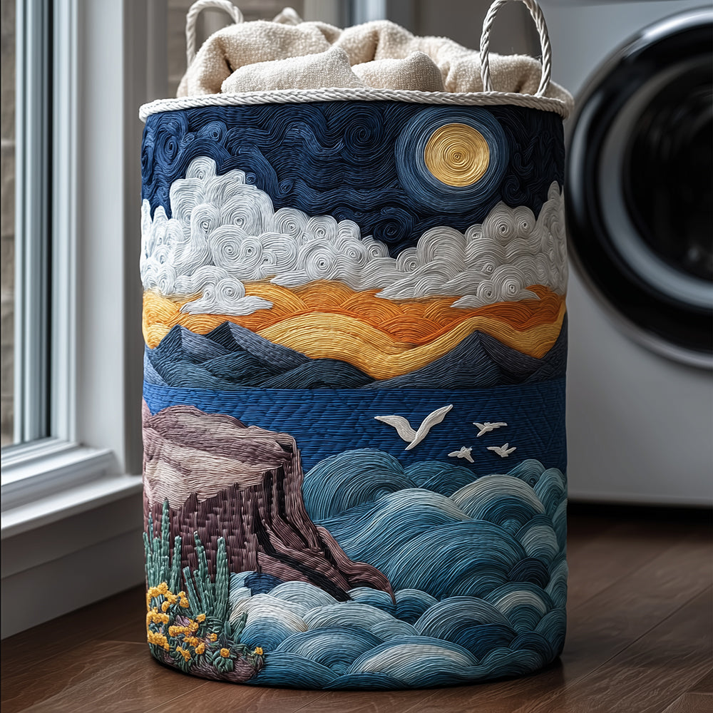 Ocean Bliss Quilted Laundry Basket NCU0TH2984