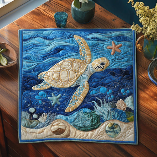 Ocean Bloom Quilted Table Topper NCU0PTT687