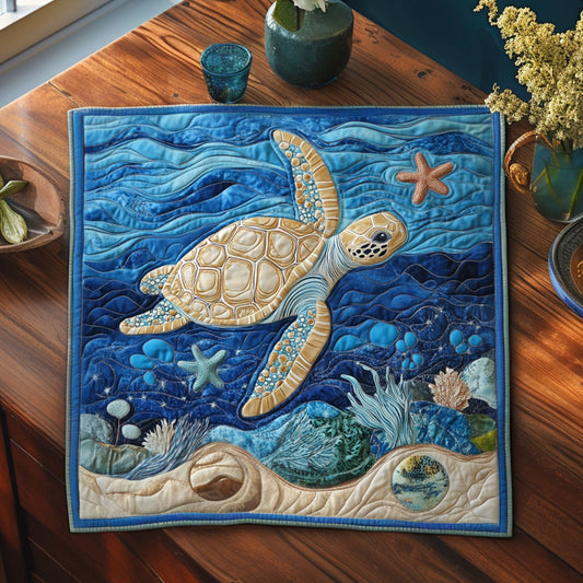 Ocean Bloom Quilted Table Topper NCU0PTT687