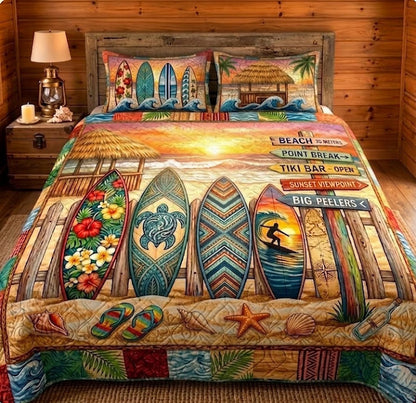 Ocean Board 3-Piece Quilted Bedding Set NCU0DQQ0823