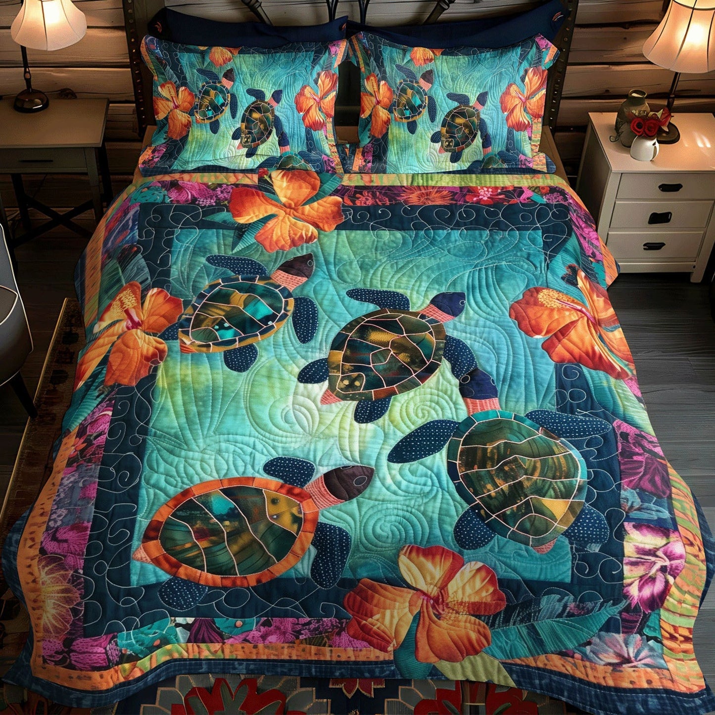 Ocean Breeze 3-Piece Quilted Bedding Set NCU0TL756