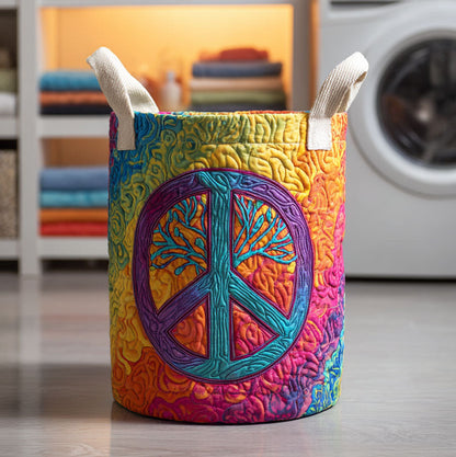 Ocean Breeze Peace Quilted Laundry Basket NCU0NTV083