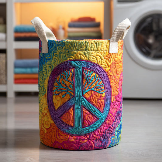 Ocean Breeze Peace Quilted Laundry Basket NCU0NTV083