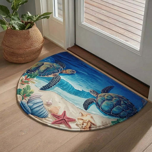 Ocean Breeze Turtle Custom Shape Doormat NCU0DQQ0748