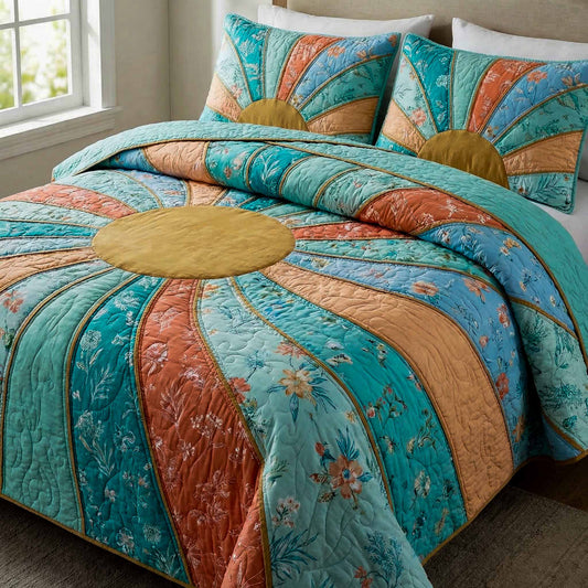 Ocean Burst 3-Piece Quilted Bedding Set NCU0NXD1724