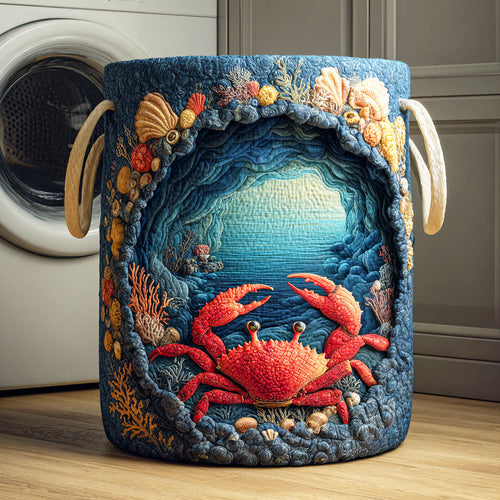 Ocean Crab Quilted Laundry Basket NCU0NTD384