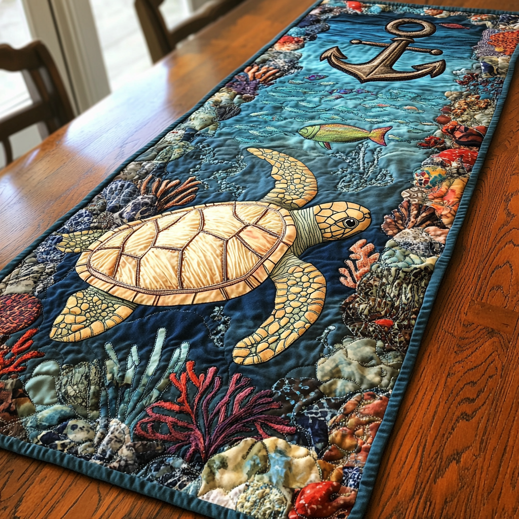Ocean Drift Quilted Table Runner NCU0DDK145