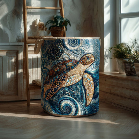 Ocean Drift Sea Turtle Quilted Laundry Basket NCU0PTT2666