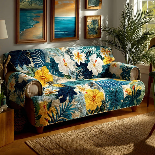 Ocean Garden Quilted Sofa Cover NCU0LDH438