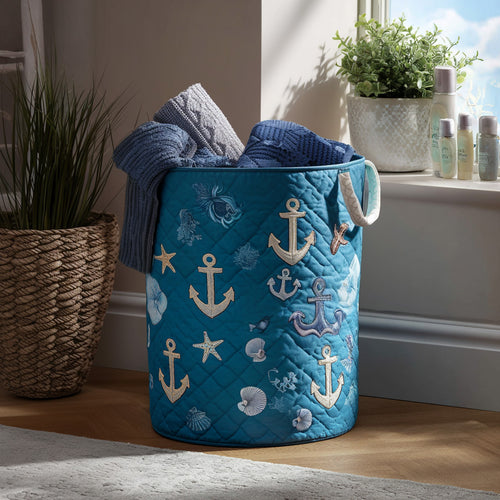 Ocean Giggles Quilted Laundry Basket NCU0PTT908
