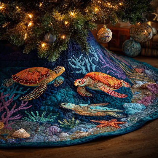 Ocean Glow Christmas Quilted Tree Skirt NCU0PVL743